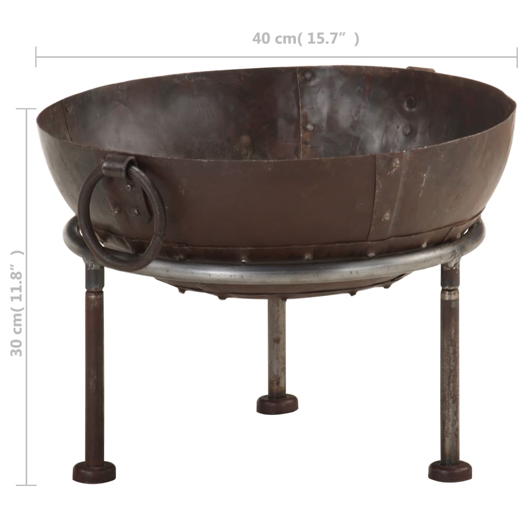 vidaXL Rustic Fire Pit Ø 40 cm Iron