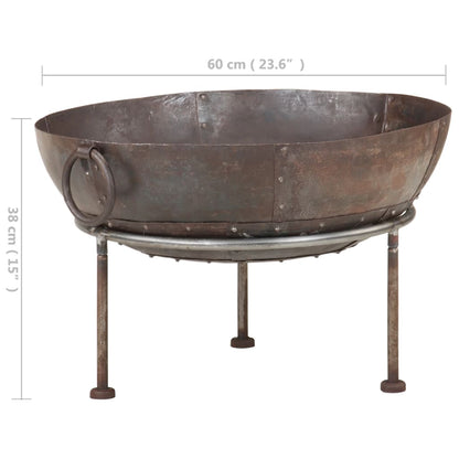 vidaXL Rustic Fire Pit Ø 60 cm Iron