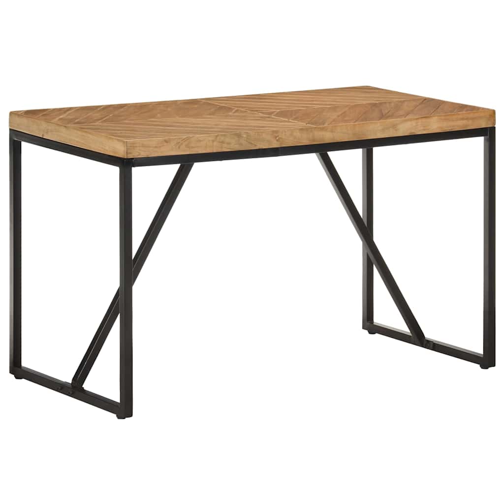 Dining Table Solid Acacia and Mango Wood Black 120 cm 60 cm