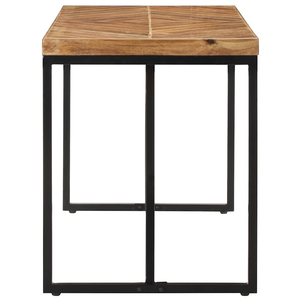 Dining Table Solid Acacia and Mango Wood Black 120 cm 60 cm