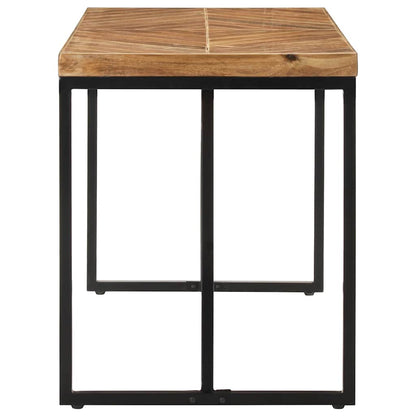 Dining Table Solid Acacia and Mango Wood Black 120 cm 60 cm
