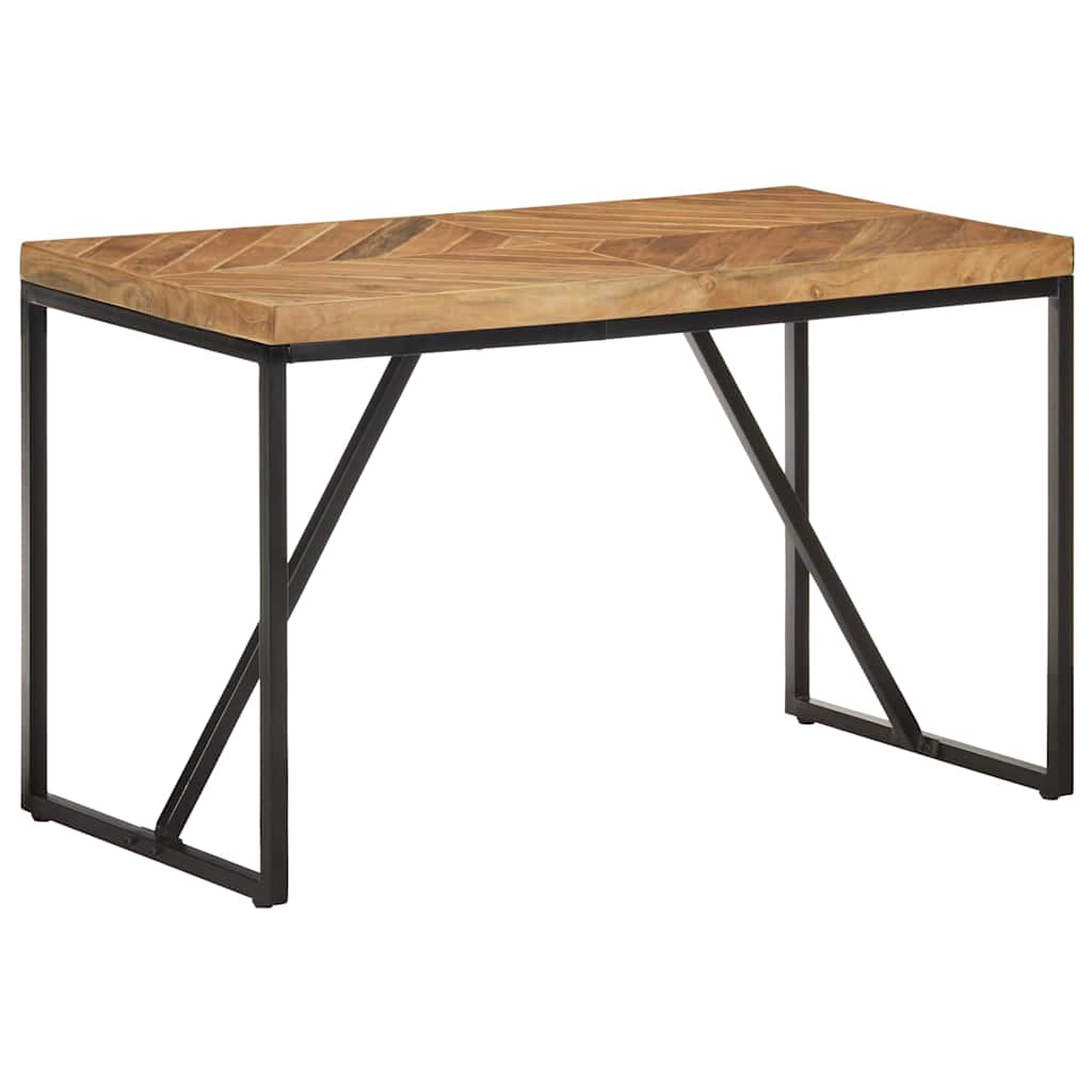 Dining Table Solid Acacia and Mango Wood Black 120 cm 60 cm