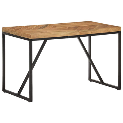 Dining Table Solid Acacia and Mango Wood Black 120 cm 60 cm