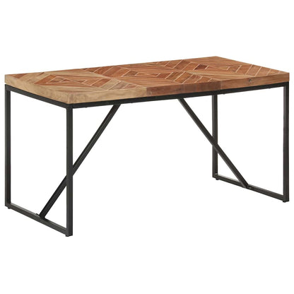 Dining Table Solid Acacia and Mango Wood Black 140 cm 70 cm