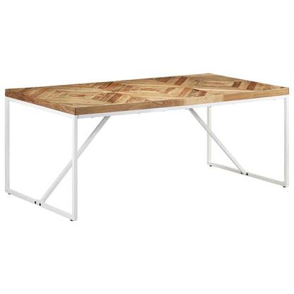 Dining Table Solid Acacia and Mango Wood White 180 cm 90 cm