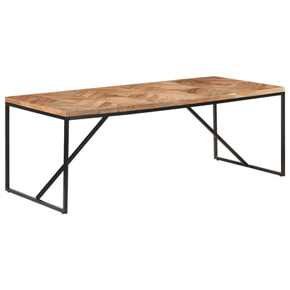 Dining Table Solid Acacia and Mango Wood Black 200 cm 90 cm