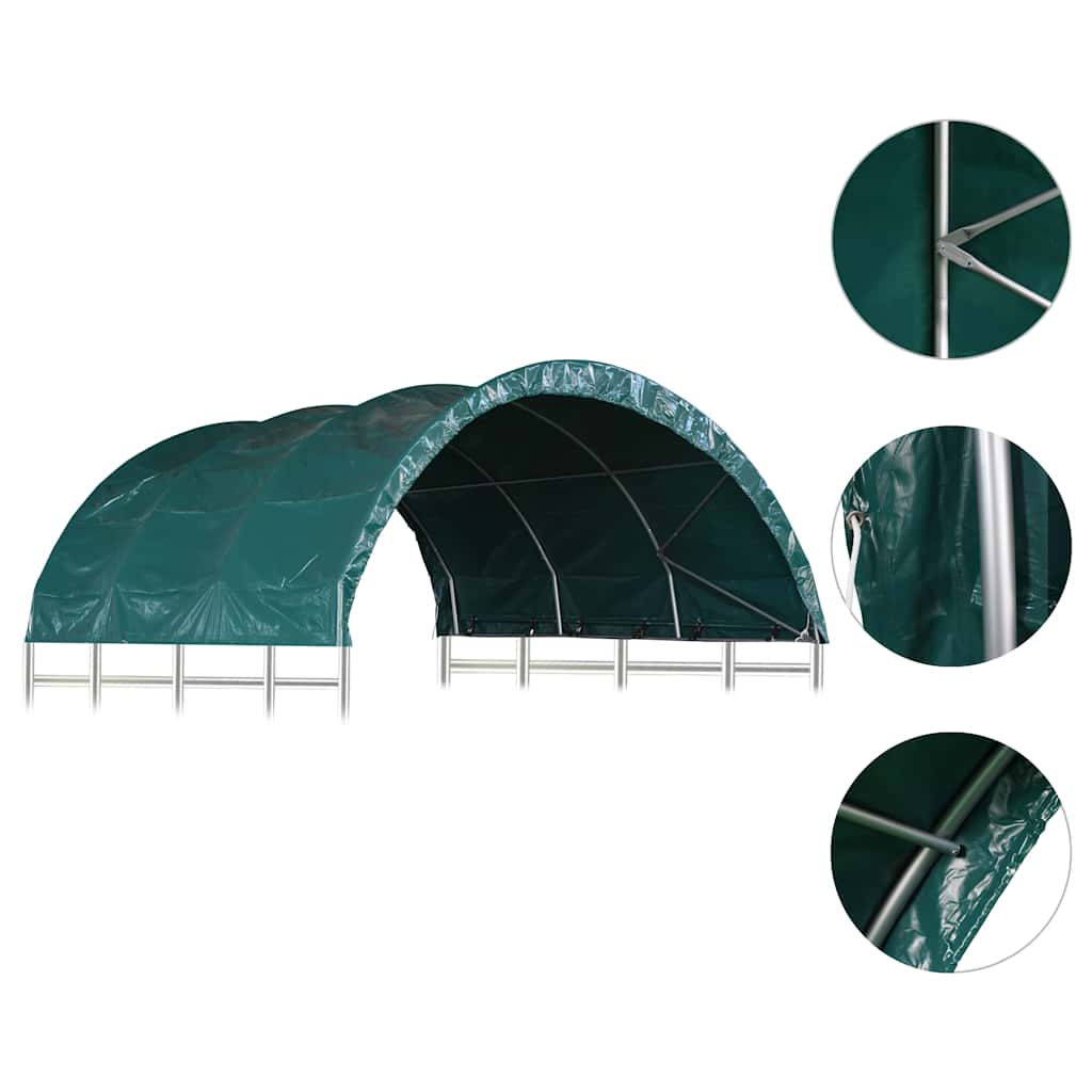 vidaXL Livestock Tent PVC 3,7x3,7 m Green 4