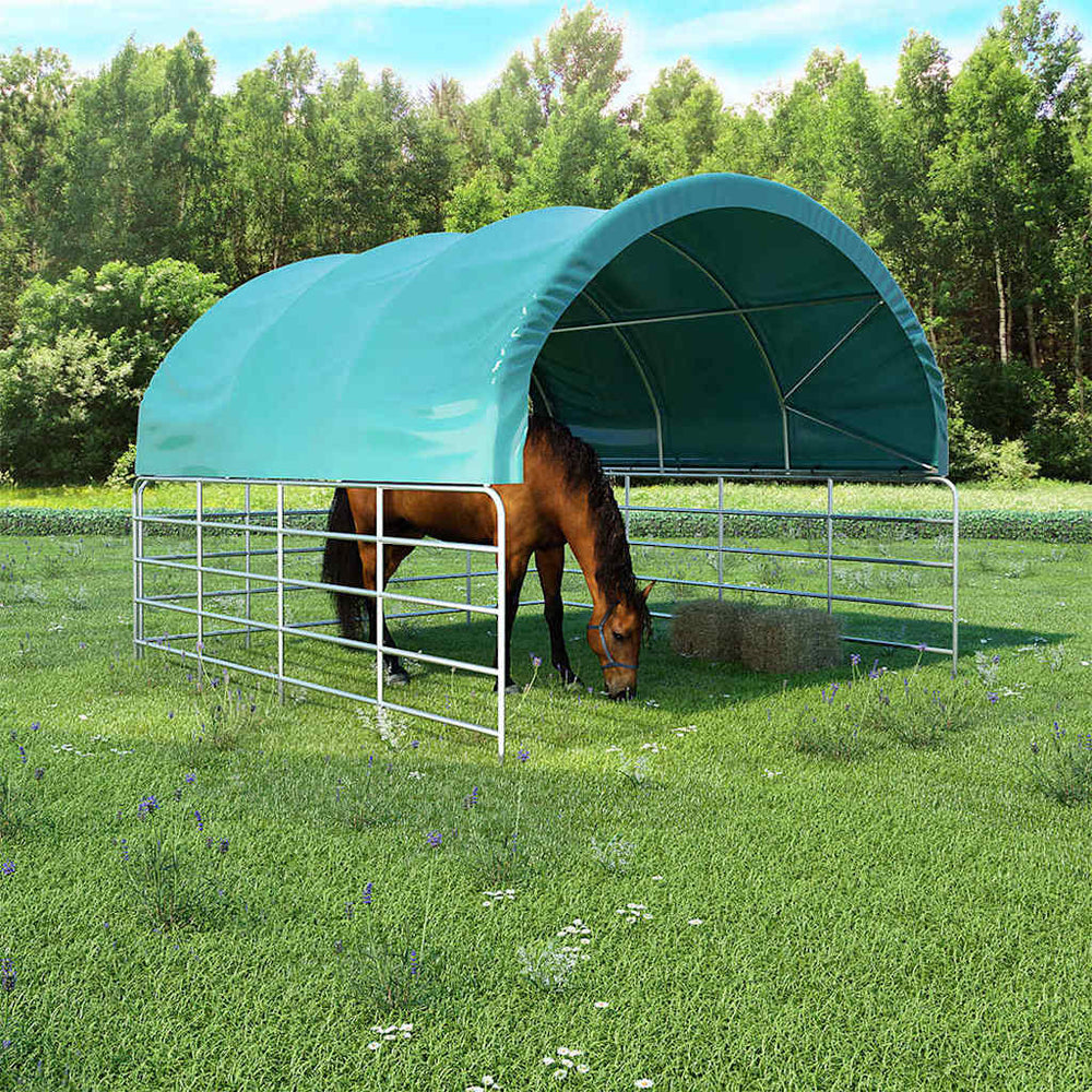 vidaXL Livestock Tent PVC 3,7x3,7 m Green
