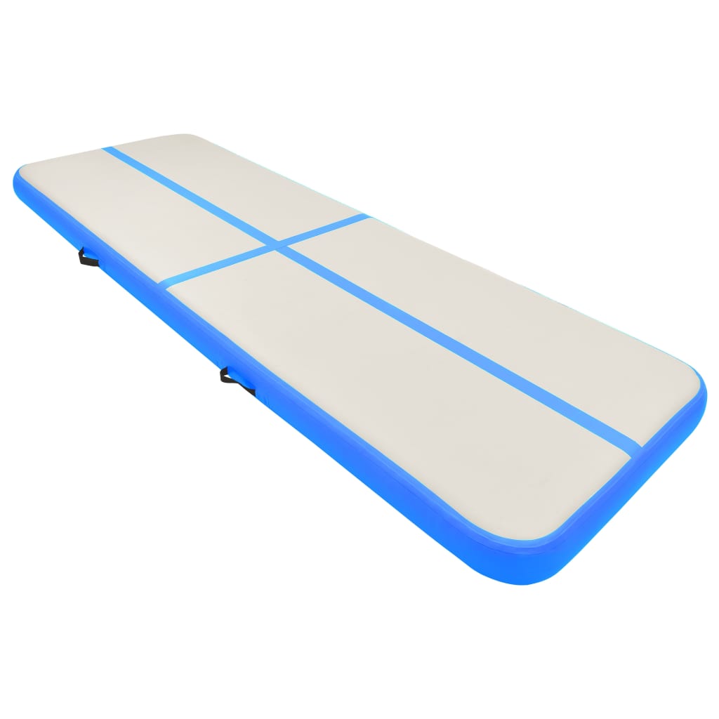 vidaXL Inflatable Gymnastics Mat with Pump 400x100x15 cm PVC Blue