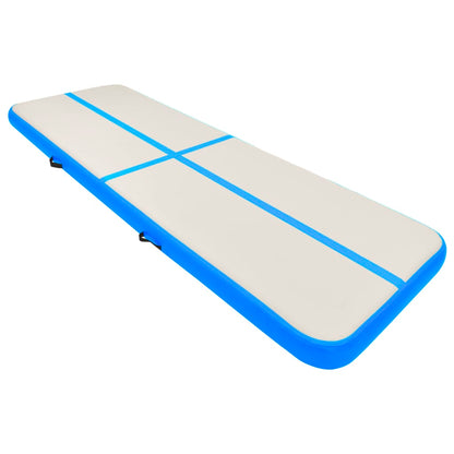 vidaXL Inflatable Gymnastics Mat with Pump 400x100x15 cm PVC Blue