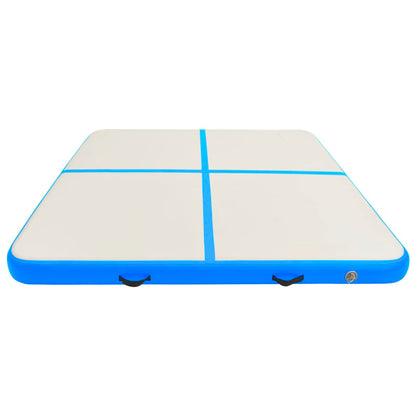 vidaXL Inflatable Gymnastics Mat with Pump 200x200x10 cm PVC Blue