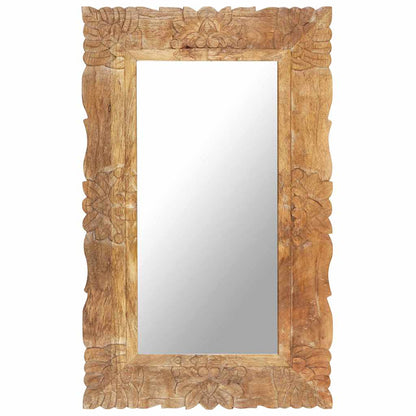 Mirror Solid Mango Wood Brown 80 x 50 cm