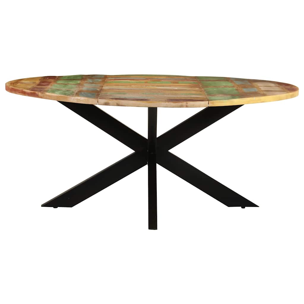 321685 vidaXL Dining Table Round 175x75 cm Solid Reclaimed Wood 2