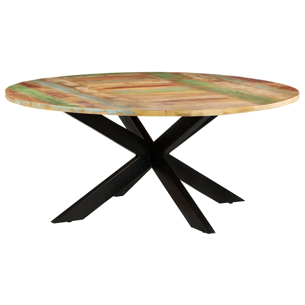321685 vidaXL Dining Table Round 175x75 cm Solid Reclaimed Wood 4