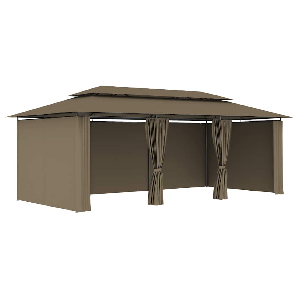 vidaXL Gazebo with Curtains 600x298x270 cm Taupe 180 g/m² 2