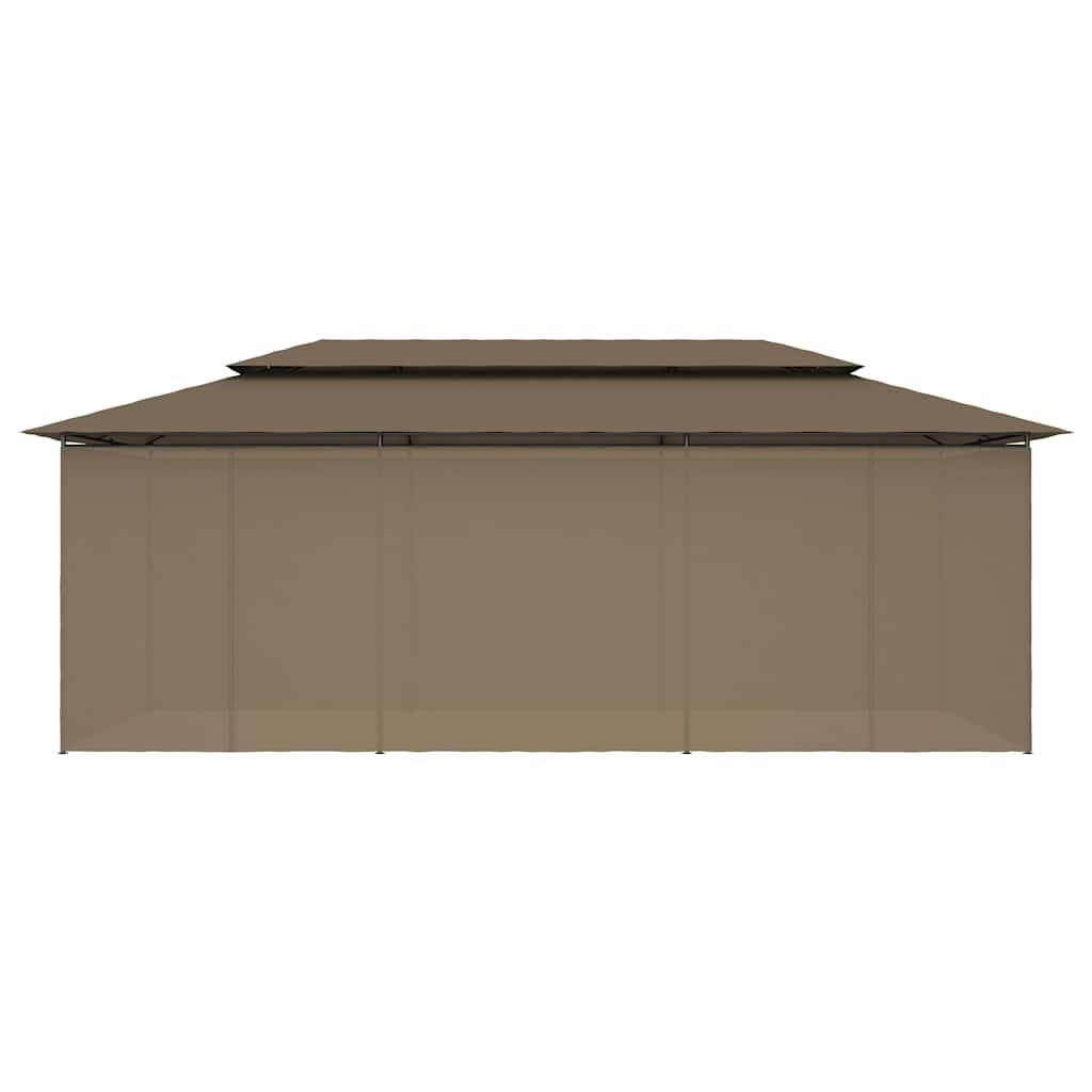 vidaXL Gazebo with Curtains 600x298x270 cm Taupe 180 g/m² 5
