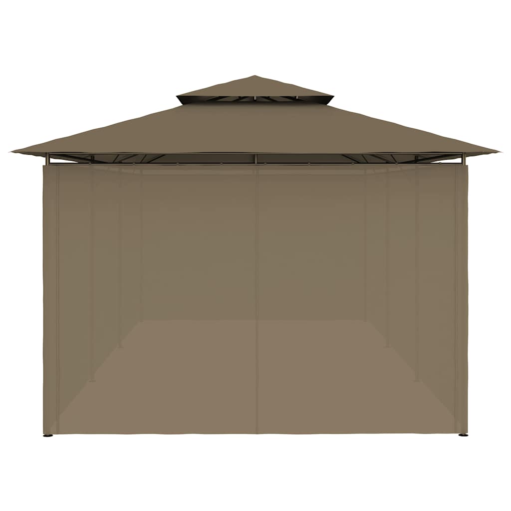 vidaXL Gazebo with Curtains 600x298x270 cm Taupe 180 g/m² 6
