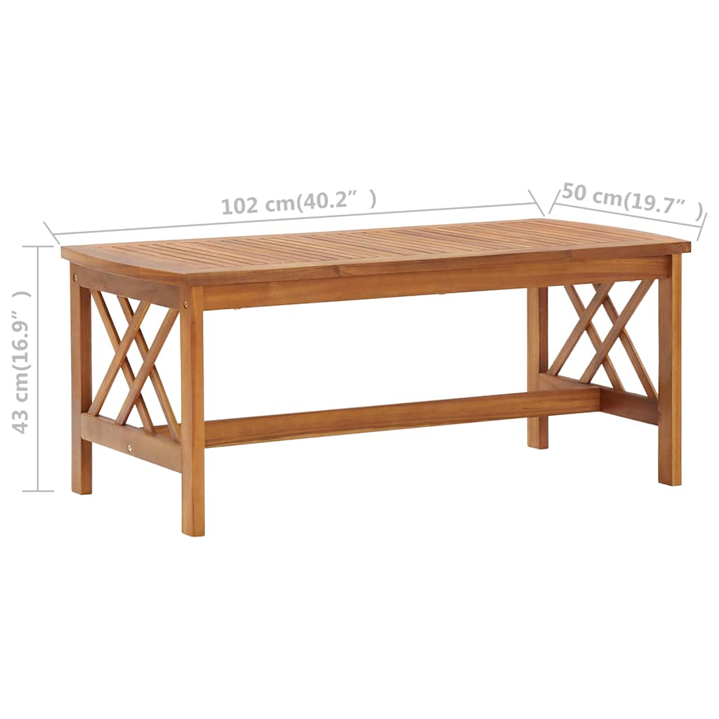 102x50x43 cm Solid Acacia Wood Coffee table