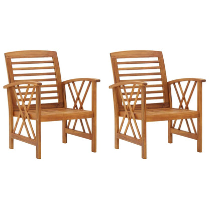 102x50x43 cm Solid Acacia Wood 2x single chair