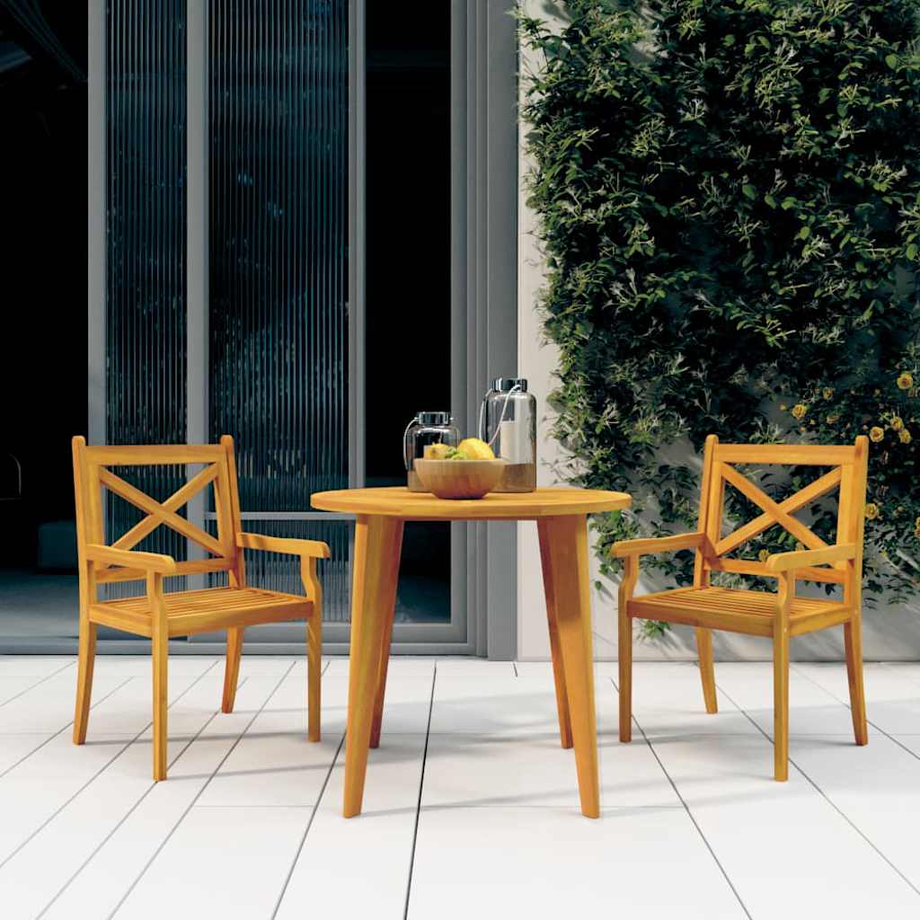 Outdoor Dining Chairs Solid Wood Acacia 2