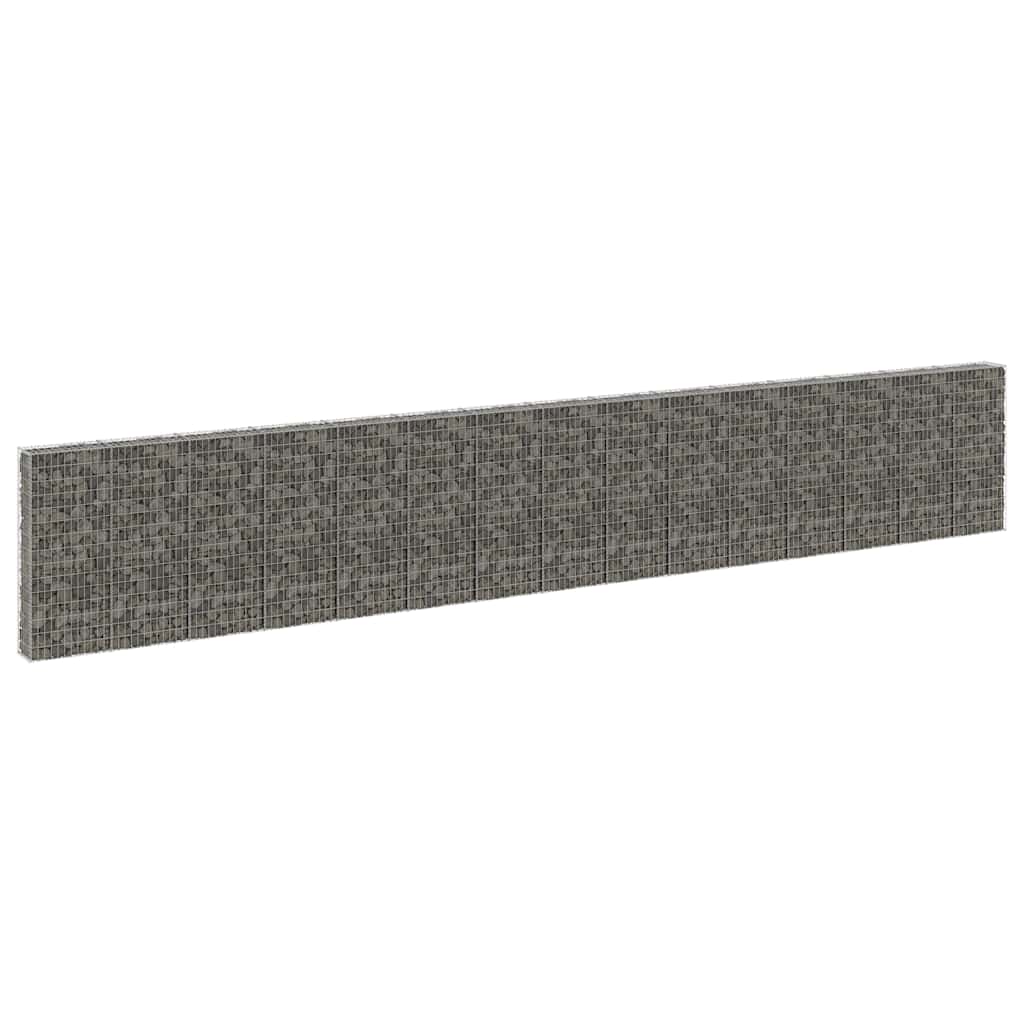 vidaXL Gabion Wall with Covers Galvanised Steel 900x30x150 cm 1