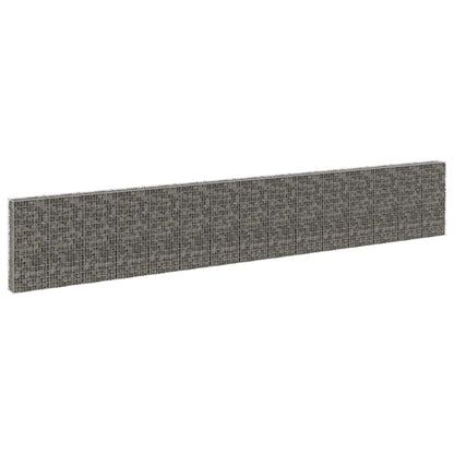 vidaXL Gabion Wall with Covers Galvanised Steel 900x30x150 cm 1