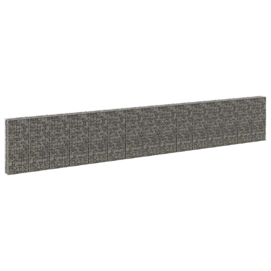 vidaXL Gabion Wall with Covers Galvanised Steel 900x30x150 cm 1