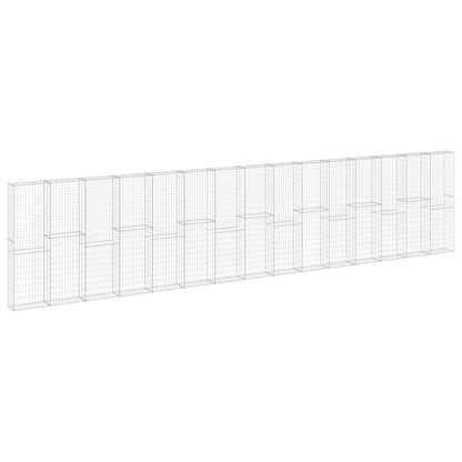 147819 vidaXL Gabion Wall with Covers Galvanised Steel 900x30x200 cm 2