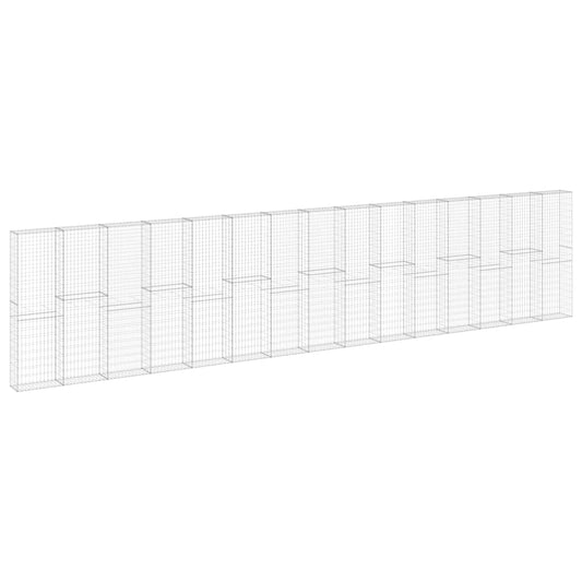147819 vidaXL Gabion Wall with Covers Galvanised Steel 900x30x200 cm 2