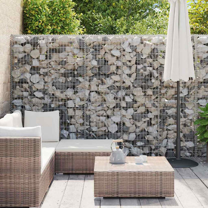 147819 vidaXL Gabion Wall with Covers Galvanised Steel 900x30x200 cm 3