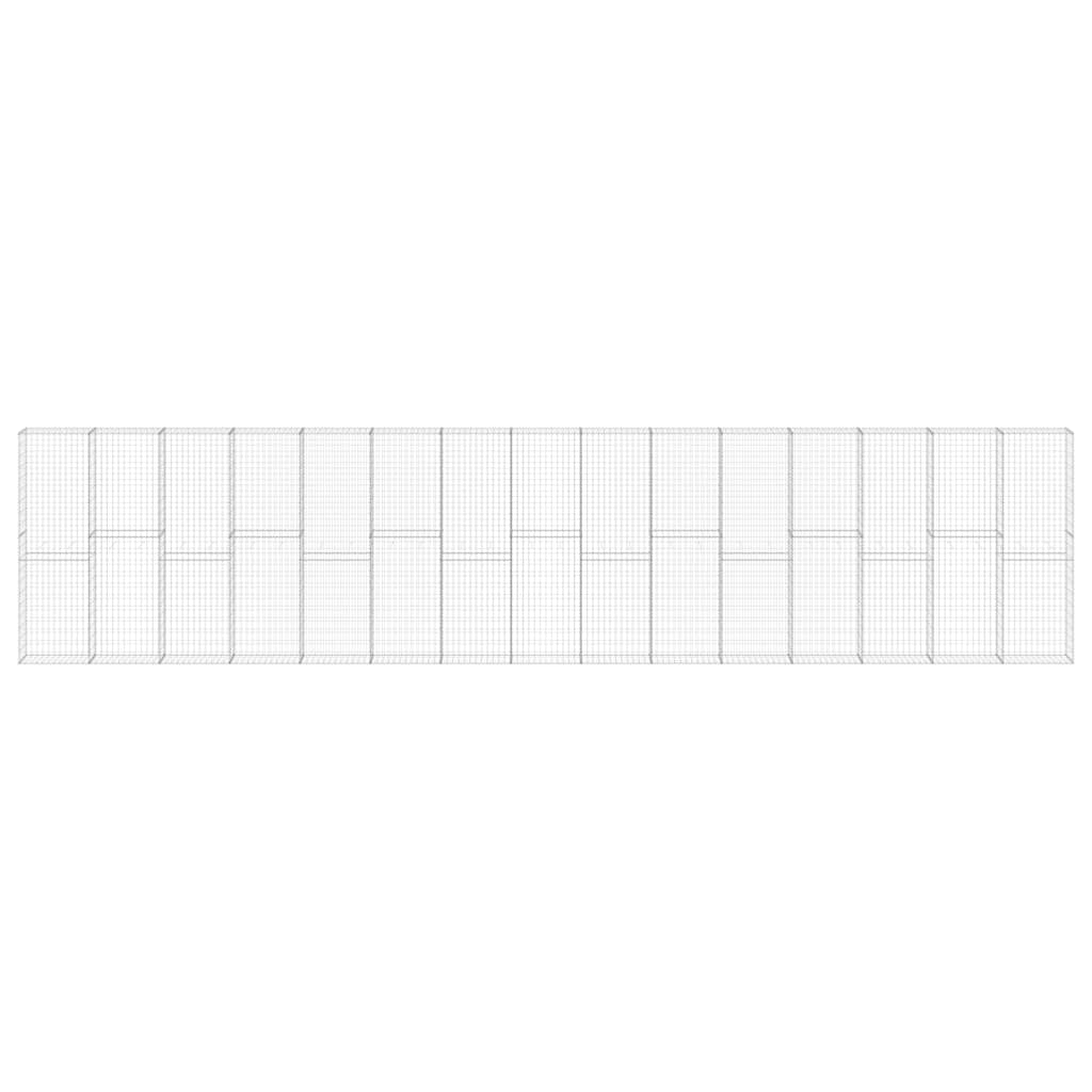 147819 vidaXL Gabion Wall with Covers Galvanised Steel 900x30x200 cm 4