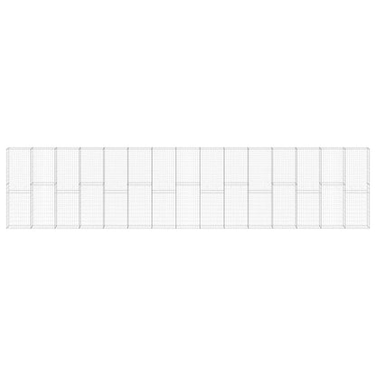 147819 vidaXL Gabion Wall with Covers Galvanised Steel 900x30x200 cm 4