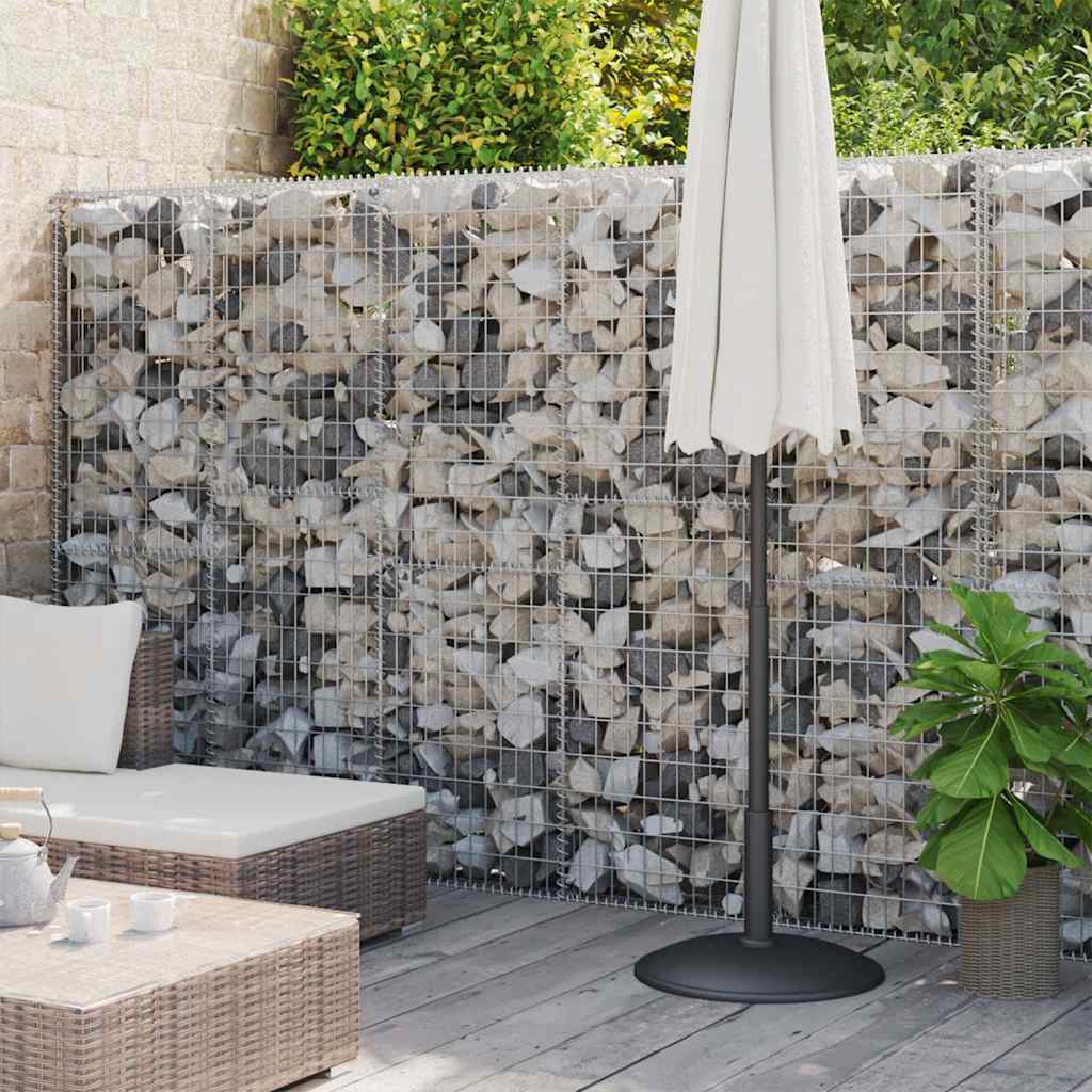 147819 vidaXL Gabion Wall with Covers Galvanised Steel 900x30x200 cm 1