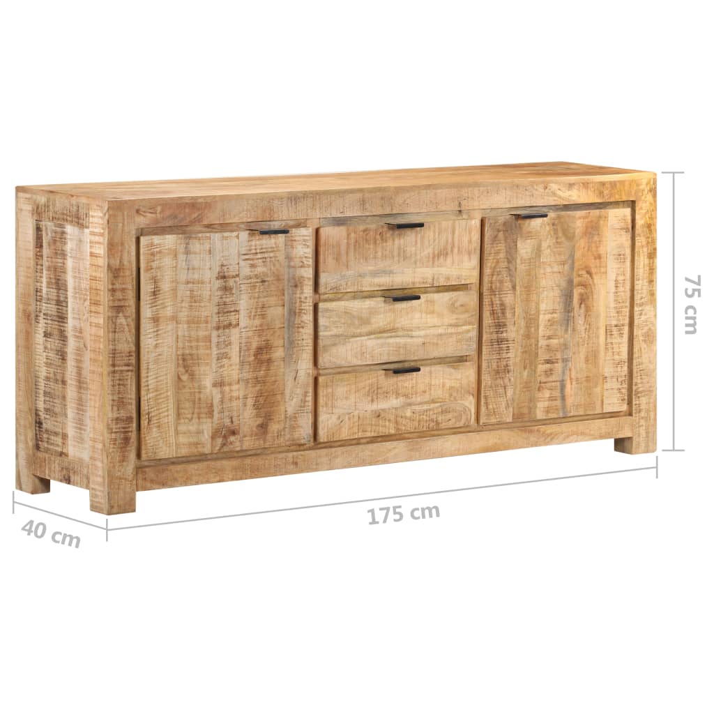 vidaXL Sideboard 175x40x75 cm Rough Mango Wood