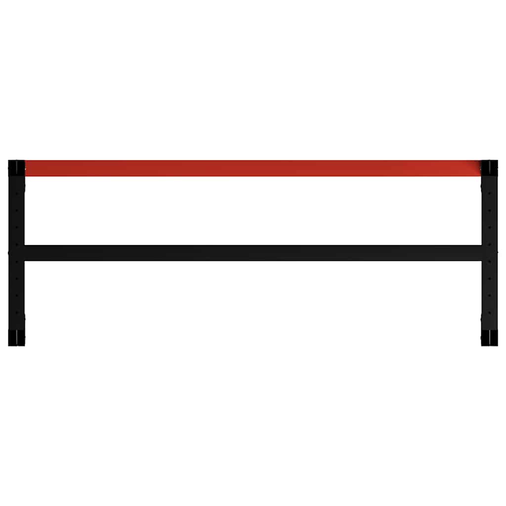 Work Bench Frame Metal Black and Red 150 cm 57 cm