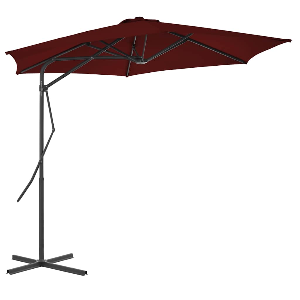 Outdoor Parasol with Steel Pole 300 cm Red