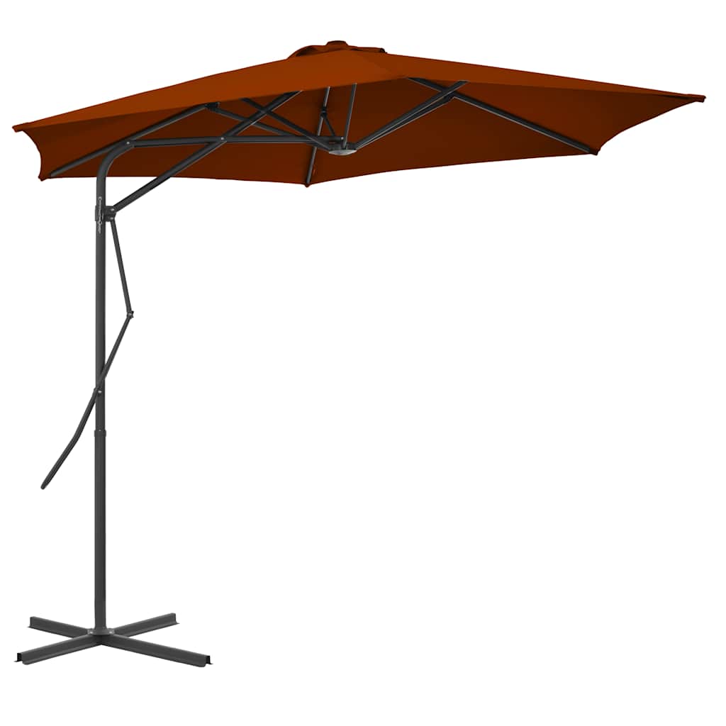 Outdoor Parasol with Steel Pole 300 cm Terracotta
