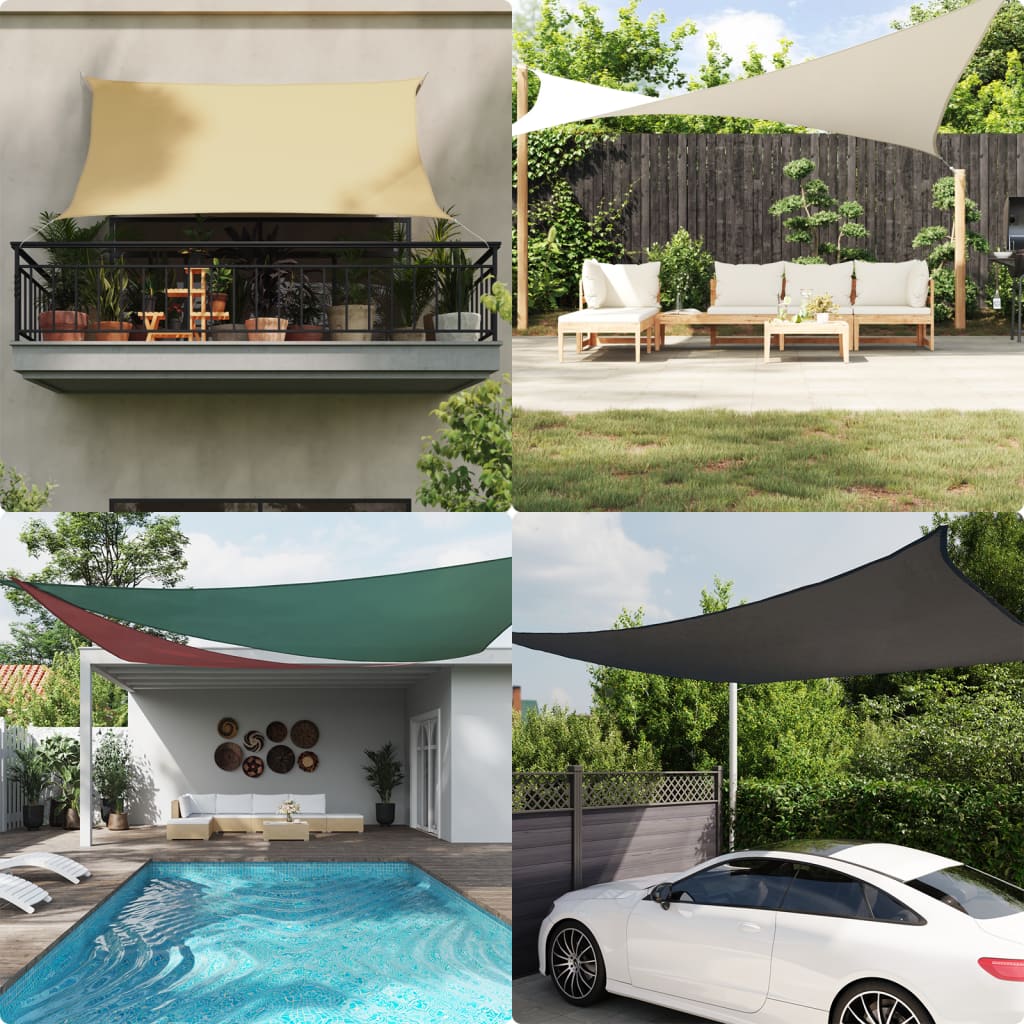 Sunshade Sail Oxford Fabric Rectangular 5x7 m Dark green