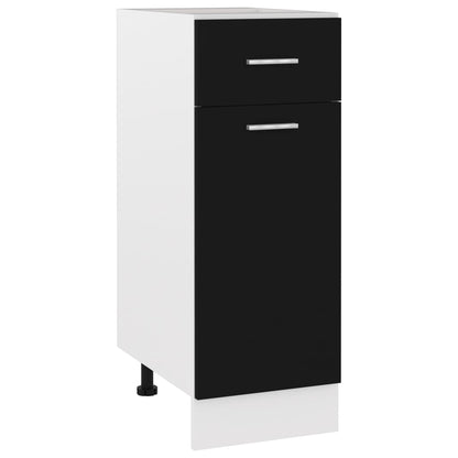 vidaXL Drawer Bottom Cabinet Black 30x46x81.5 cm Engineered Wood