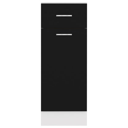 vidaXL Drawer Bottom Cabinet Black 30x46x81.5 cm Engineered Wood