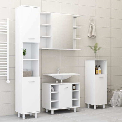 Bathroom Cabinet 30x30x179 cm Engineered Wood White