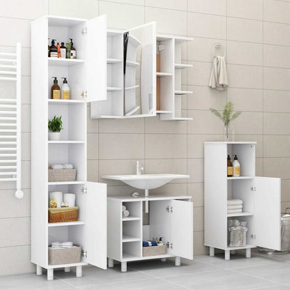 Bathroom Cabinet 30x30x179 cm Engineered Wood White