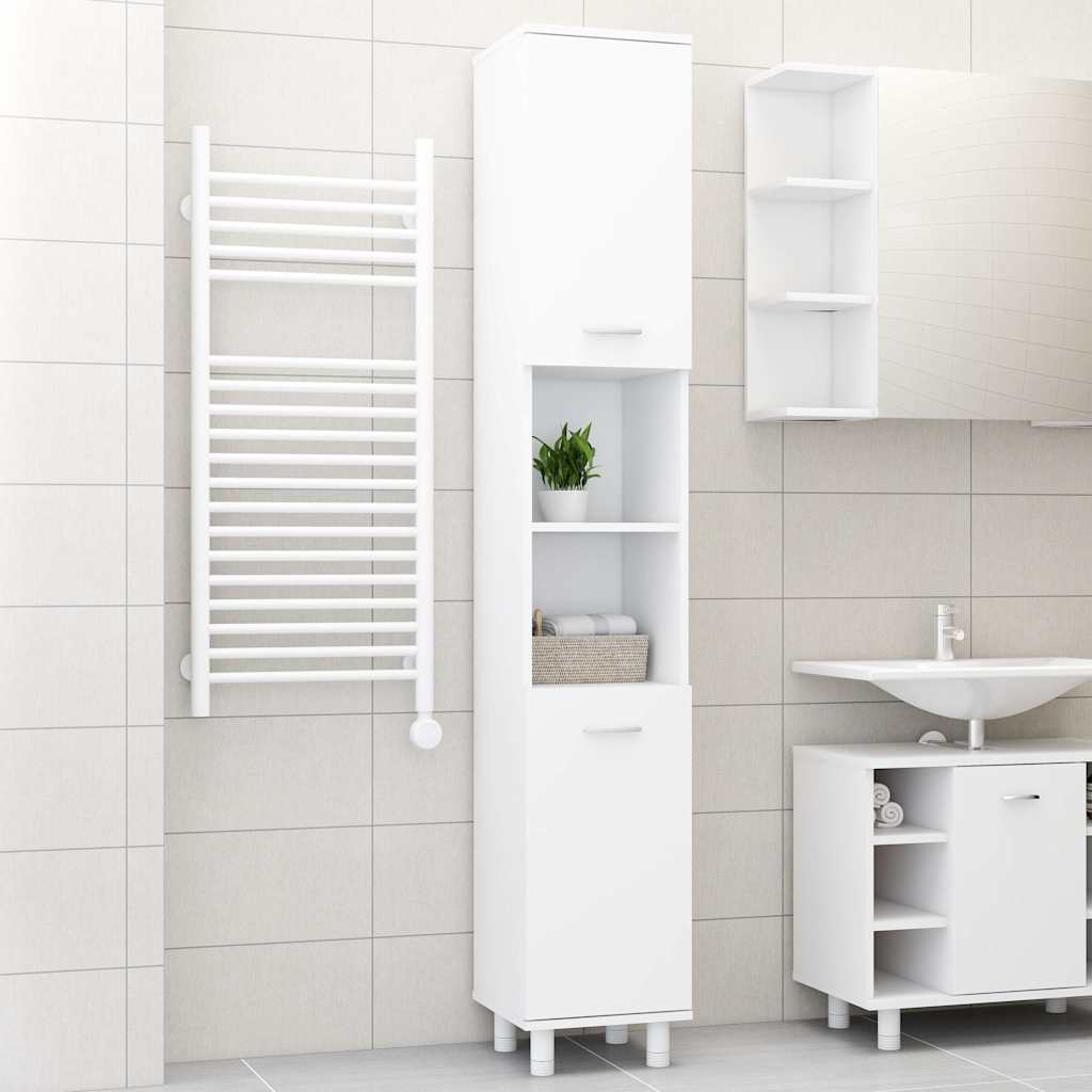 Bathroom Cabinet 30x30x179 cm Engineered Wood White