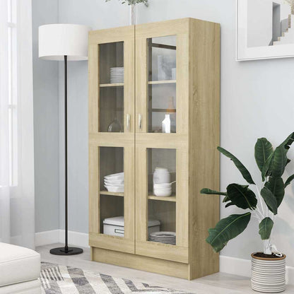Vitrine Cabinet 82.5x30.5x150 cm Engineered Wood Sonoma oak