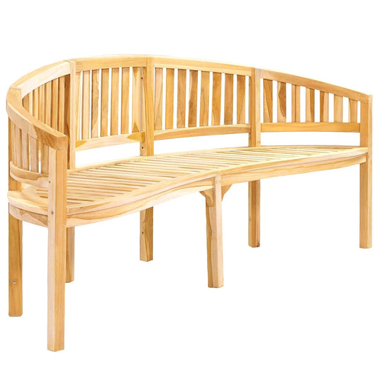 vidaXL Banana Bench 200 cm Solid Teak Wood 2