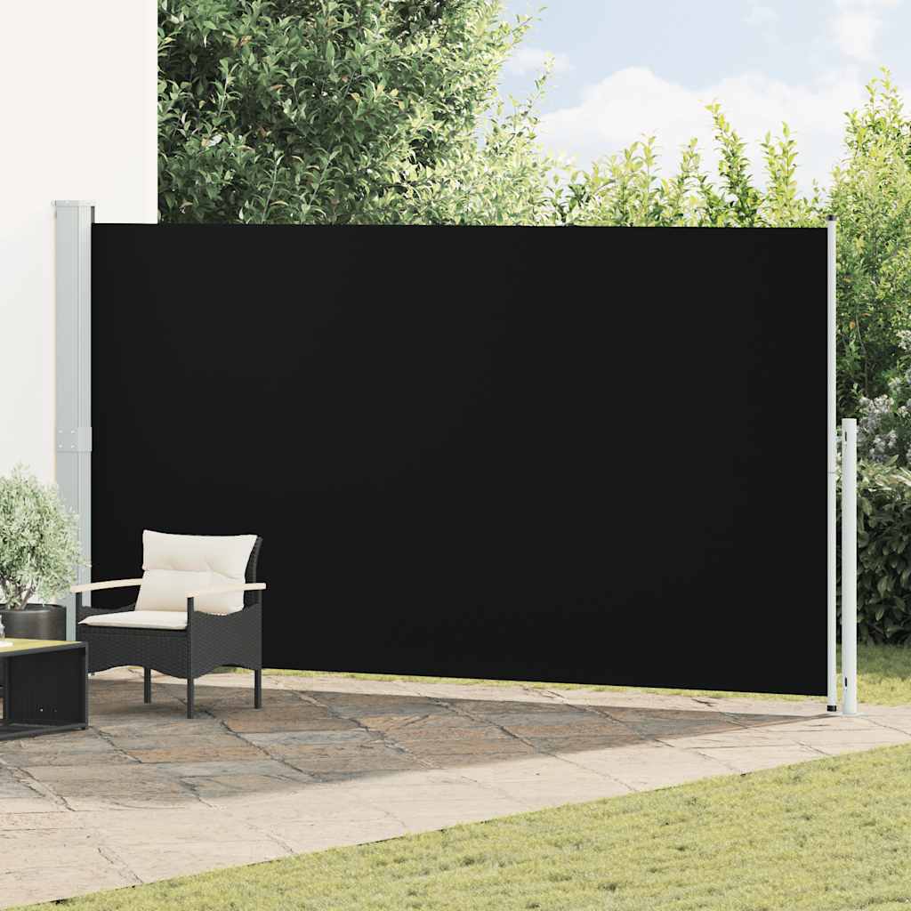 Patio Retractable Side Awning 200x514 cm Drop 500 cm Black