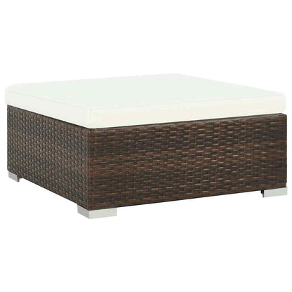 vidaXL 6 Piece Garden Lounge Set with Cushions Poly Rattan Brown 5