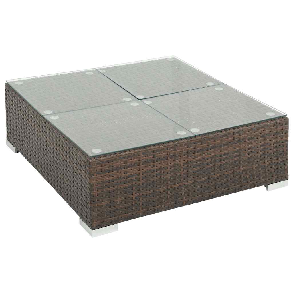 vidaXL 6 Piece Garden Lounge Set with Cushions Poly Rattan Brown 6