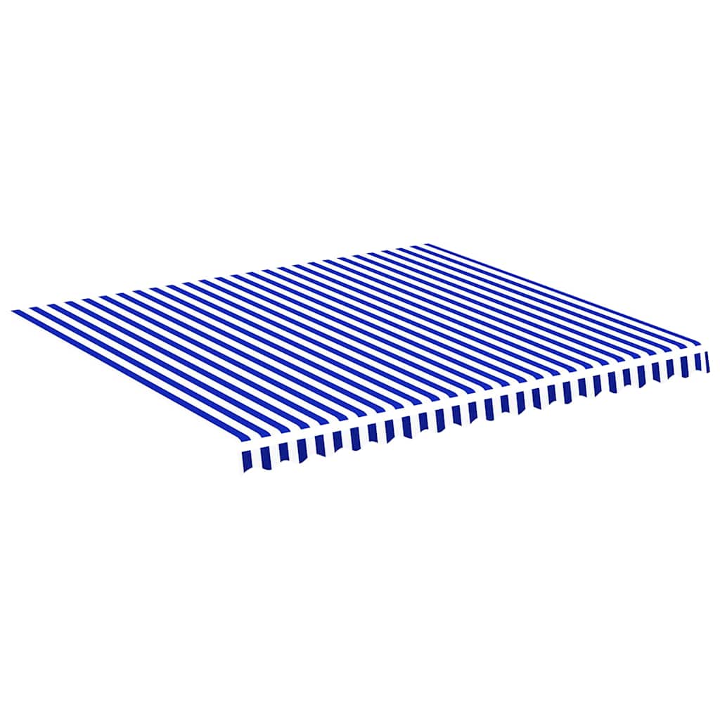 Awning Replacement Fabric 400x350 cm Polyester Drop 3.5 m Width 4 m Blue and white