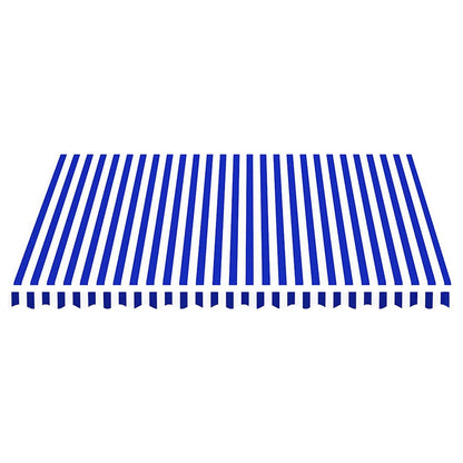 Awning Replacement Fabric 400x350 cm Polyester Drop 3.5 m Width 4 m Blue and white